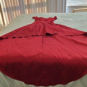 EMERALD SUNDAE RED HIGH LOW ASYMMETRIC FORMAL DRESS SIZE 3 JUNIORS